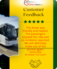 Coachman Coach - 5 Star feedback from passenger