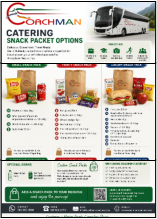 On Board Snack Packs, Water & Soft Drinks. 
